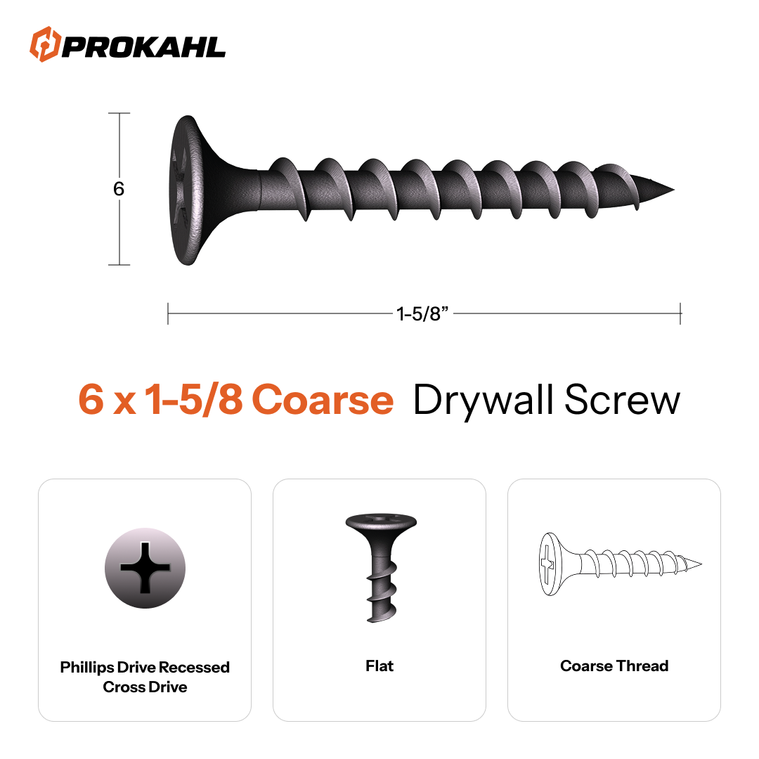 #6 x 1-1/4 Fine Thread Drywall Screw - Image 2